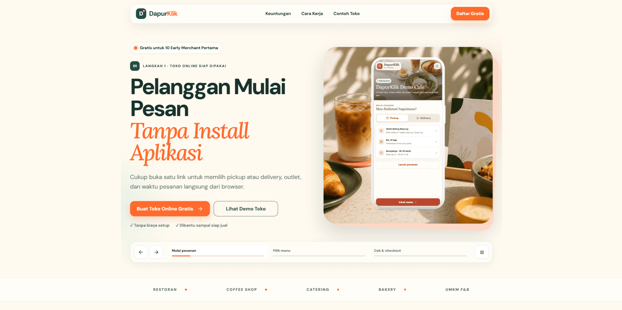 Website preview for DapurKlik